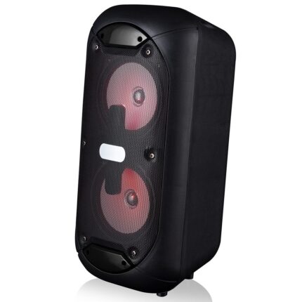 Akai Vibes A58104 Portable 40W PMPO LED Party Speaker with Bluetooth and Microphone Input - Black