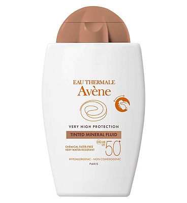 Avne Very High Protection Tinted Mineral Fluid SPF50+ Sun Cream for Intolerant Skin 40ml