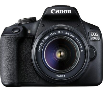 CANON EOS 2000D DSLR Camera with EF-S 18-55 mm f/3.5-5.6 III Lens, Black