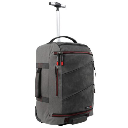 Cabin Max Manhattan Trolley Backpack Hybrid Cabin Bag 55x40x20cm - Red/Grey