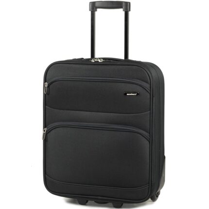 Members Topaz 55cm Carry-on Lightweight Two Wheel Trolley Suitcase - Black