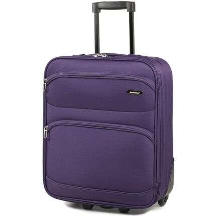 Members Topaz 55cm Carry-on Lightweight Two Wheel Trolley Suitcase - Purple