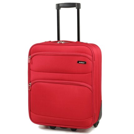 Members Topaz 55cm Carry-on Lightweight Two Wheel Trolley Suitcase - Red