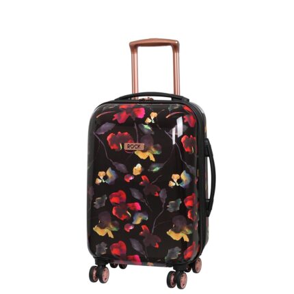 Rock 55cm Montana Expandable 8 Wheel Hard Shell Spinner Suitcase - Dark Floral
