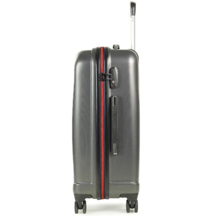 Rock Delta Expandable 8-Wheel Hard Shell Cabin Suitcase - Charcoal