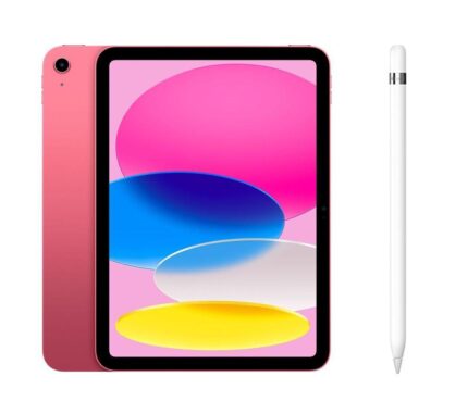 Apple 10.9" iPad (2022, 256 GB, Pink) & Pencil (1st Generation) Bundle, Pink