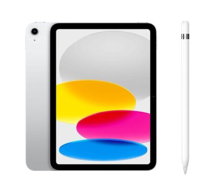 Apple 10.9" iPad (2022, 256 GB, Silver) & Pencil (1st Generation) Bundle, Silver/Grey