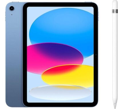 Apple 10.9" iPad Cellular (2022, 256 GB, Blue) & Pencil (1st Generation) Bundle, Blue