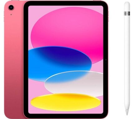Apple 10.9" iPad Cellular (2022, 256 GB, Pink) & Pencil (1st Generation) Bundle, Pink