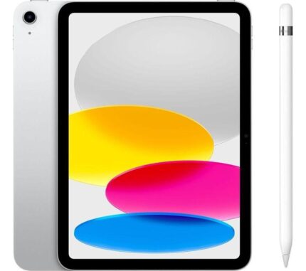 Apple 10.9" iPad Cellular (2022, 256 GB, Silver) & Pencil (1st Generation) Bundle, Silver/Grey