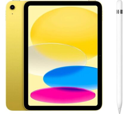 Apple 10.9" iPad Cellular (2022, 64 GB, Yellow) & Pencil (1st Generation) Bundle, Yellow