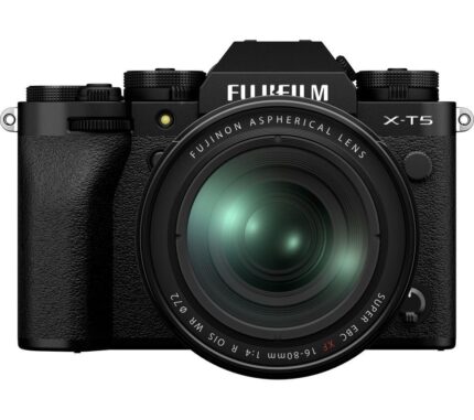 FUJIFILM X-T5 Mirrorless Camera with FUJINON XF 16-80 mm f/4 R OIS WR Lens - Black, Black