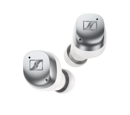 Sennheiser Momentum MTW4 Wireless Bluetooth Noise-Cancelling Sports Earbuds - White & Silver, Silver/Grey,White