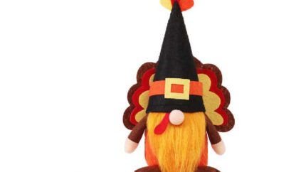 Harvest Turkey Table Ornament - Faceless Old Man Figure, Non-Woven Fabric, 20x10cm, Festive Home Decor | Wowcher