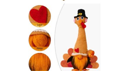 Harvest Turkey Gnome Doll - Festive Fabric Home Decor, 35cm Table Ornament | Wowcher