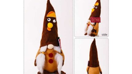 Turkey Gnome Figurine - Handcrafted Harvest Table Decor, Polyester & Fabric, 33cm | Wowcher